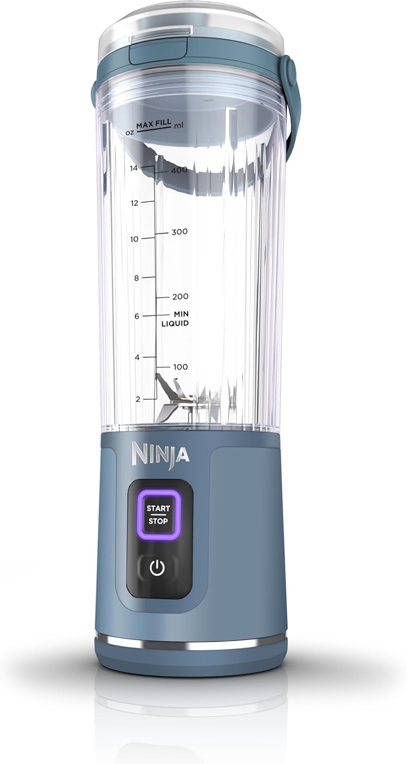 Ninja Blast Tragbarer Mixer / Blender / Smoothie Maker, 530ml Becher, Auslaufsicherer Deckel, Leistungsstarker Mini Standmixer, Kabellos & Wiederaufladbar, Zerkleinert Eis & Obst, Schwarz, BC151EUBK
