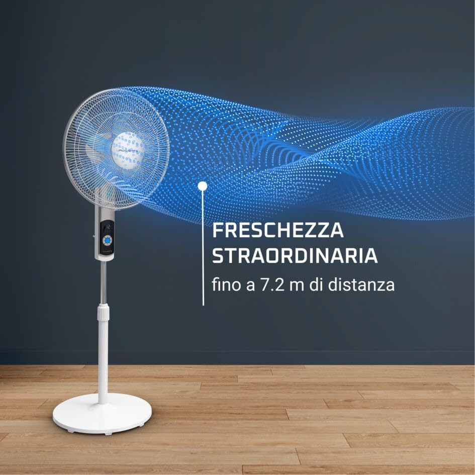 Rowenta Turbo Silence, Ventilateur sur pied, Silencieux, Puissant, Design durable, Écoénergétique, Timer 12h VU5650F0, Blanc (Lot de 2)