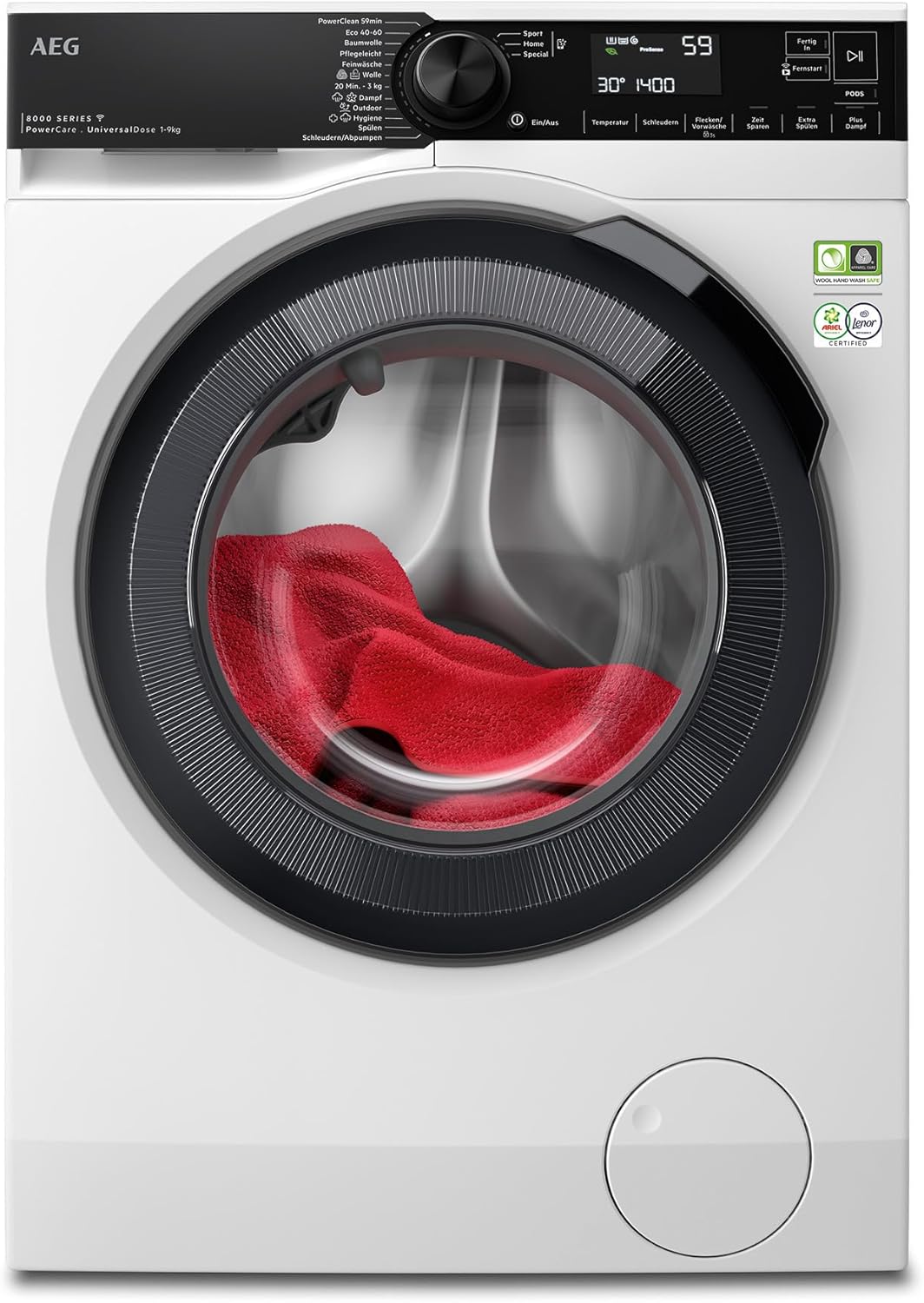 AEG L6FBG51470 Waschmaschine / Serie 6000 mit ProSense / Testsieger der Stiftung Warentest / 7,0 kg / Leise / Mengenautomatik / Nachlegefunktion / Kindersicherung / Wasserstopp / 1400 U/min
