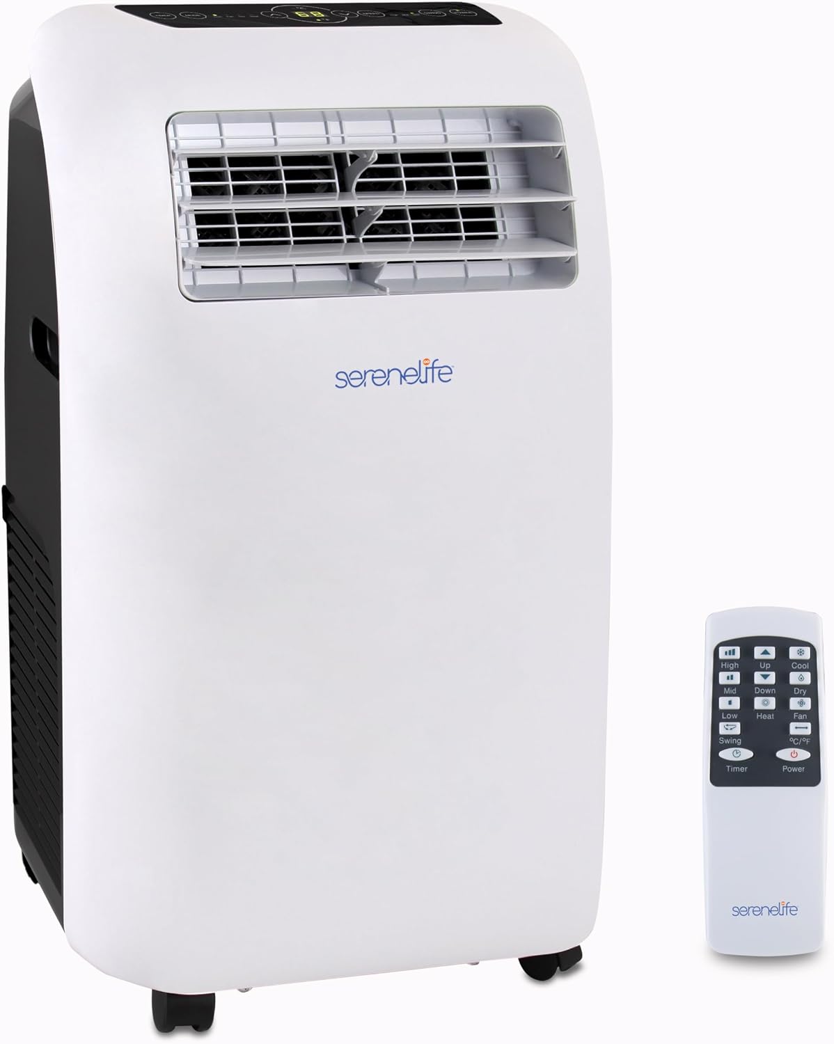 SereneLife Mobile Klimaanlage 4 kW 9000 BTU – L52 dB Leises Klimagerät für Schlafzimmer bis 20 m², Angenehme Kühlung an heißen Tagen, mit Entfeuchter, Lüfter & Fernbedienung