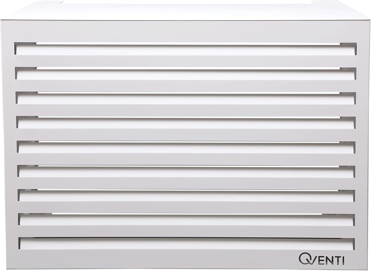 Qventi Abdeckung für Klimaanlage - Anthrazit/Grau - Aluminium - Schutzgitter - Verkleidung - Einfache Montage - Größe S - Außenmaße (LxBxH): 100 x 50 x 75 cm