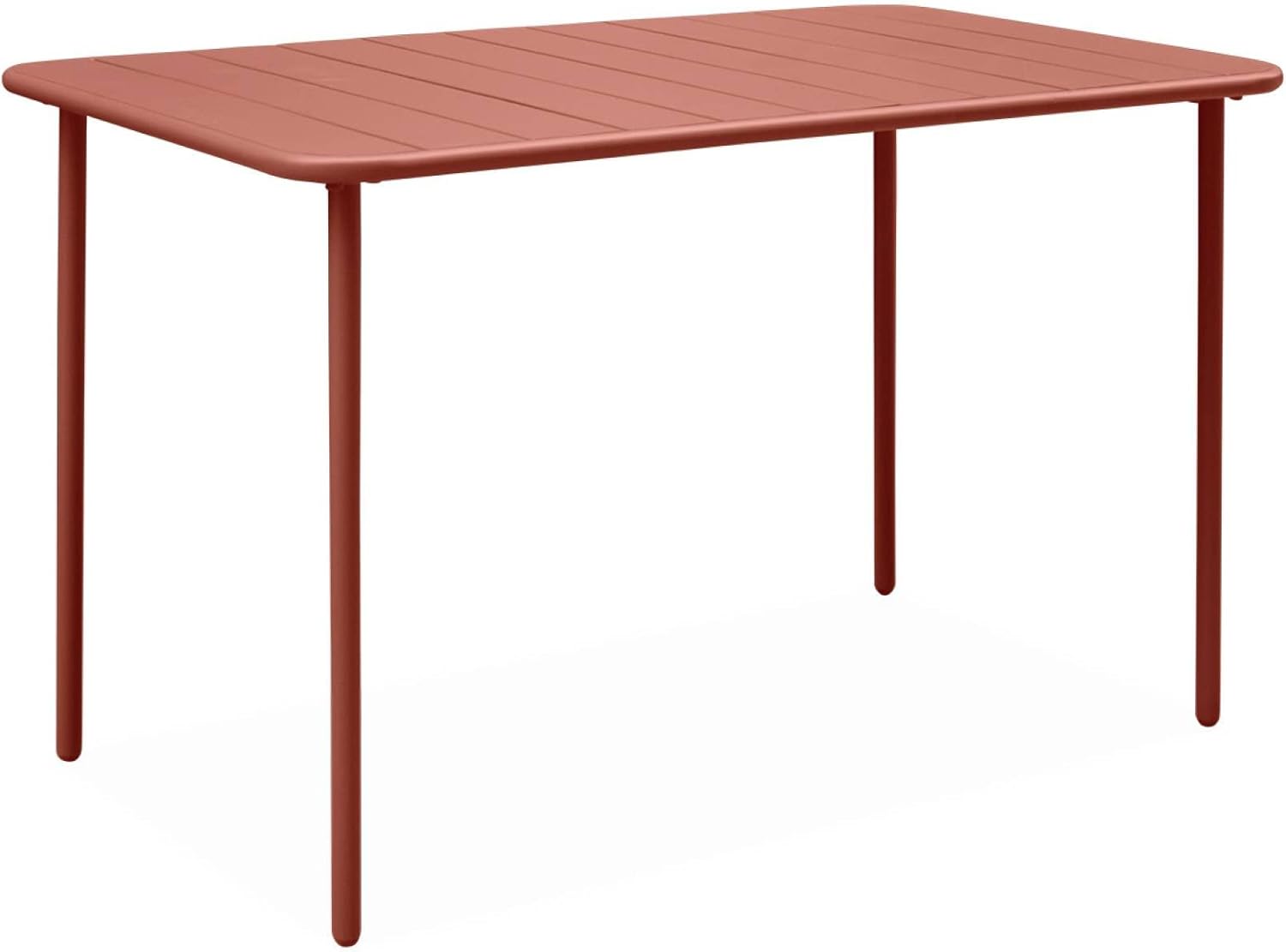 sweeek - Gartentisch und 4 Stühle aus Stahl, 120x70xH72,5 cm - Amelia