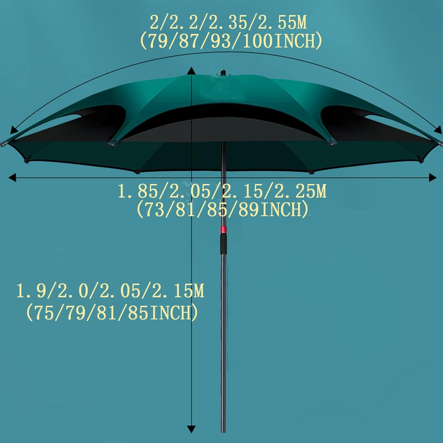 1 STÜCKE Regenschirmunterstand, Mehrzweck-Sonnenschirm zum Angeln, höhenverstellbar, mit Neigungsfunktion, regenfest, Belüftung, für Garten, Hof, Strand, Pool, Sonnenschirm, Terrassenschirm good