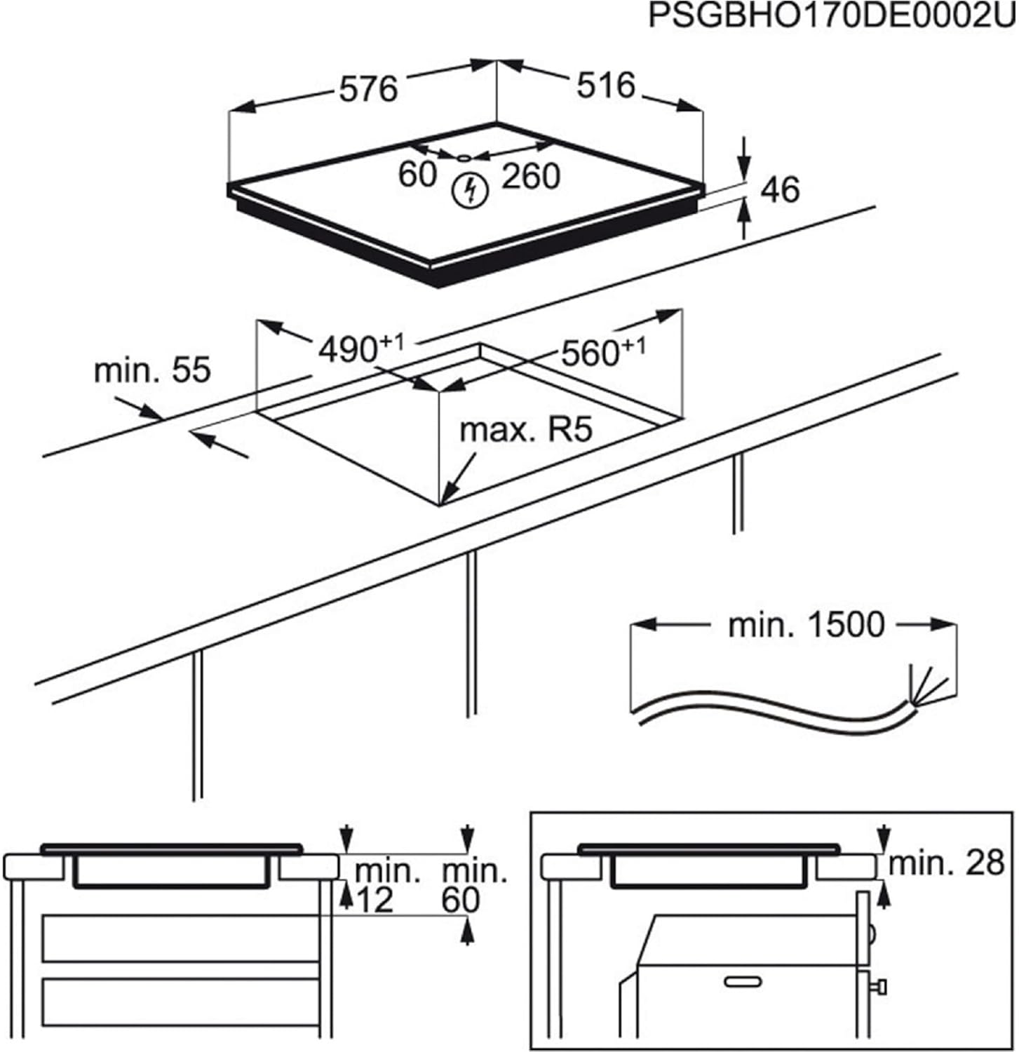 AEG IKE64441XB Autarkes Kochfeld / Induktion / Serie 6000 mit Bridge / Hob²Hood / Slider-Bedienung / 60 cm / Edelstahlrahmen / 4 Kochzonen / Bridge-Funktion / Powerfunktion / Kindersicherung