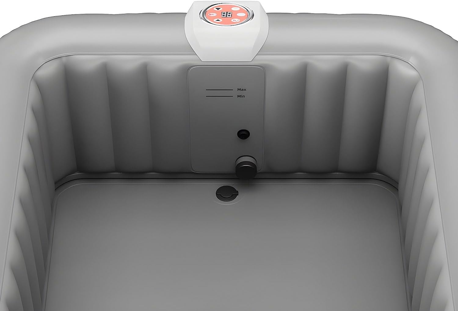 Aufblasbarer für 4 Personen - quadratisch - 154 x 154 x 65 cm - 120 Wasserdüsen - Schwarz & Grau - B-Cosy II