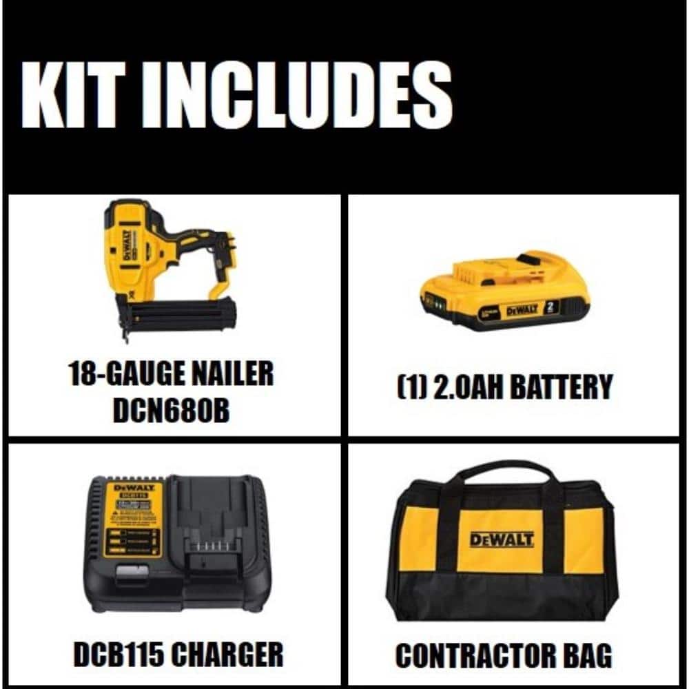 20V MAX XR Lithium-Ion 18-Gauge Cordless Brad Nailer Kit DCN680D1