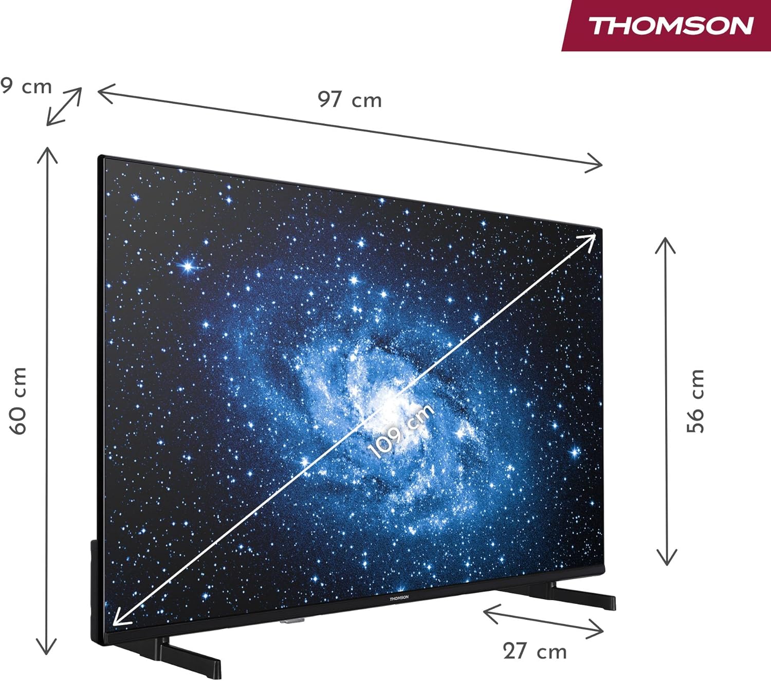 Thomson 43 Zoll (109 cm) UHD LED Smart TV mit Fire TV, Alexa Sprachsteuerung, AirPlay, Wi-Fi, Triple Tuner (Kabel/Satellit/Antenne), Bluetooth 5.0, HDMI, USB, AV IN, CI+, 43UF4S35