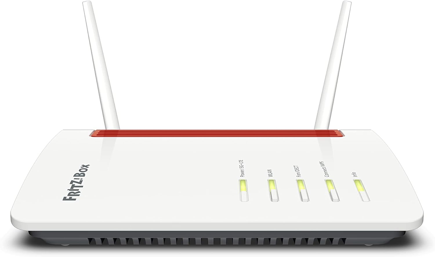 FRITZ!Box 6850 5G (Mobilfunk-Internet bis zu 1.300 MBit/s, WLAN AC+N bis 866 MBit/s (5 GHz) & 400 MBit/s (2,4 GHz), 4 x Gigabit-LAN, DECT-Basis, USB 3.0, geeignet für Deutschland)