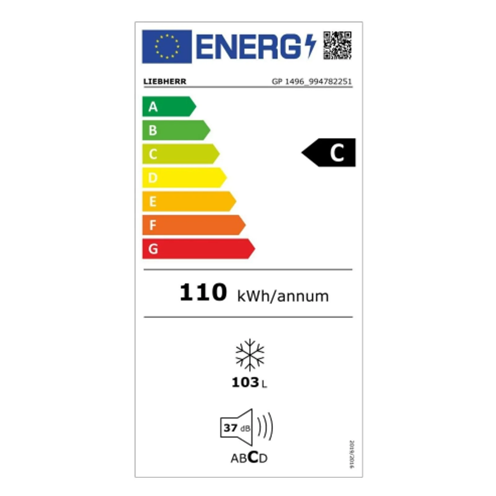 Liebherr GP 1496 Premium Vriezer Onderbouwbaar 103 l C Wit