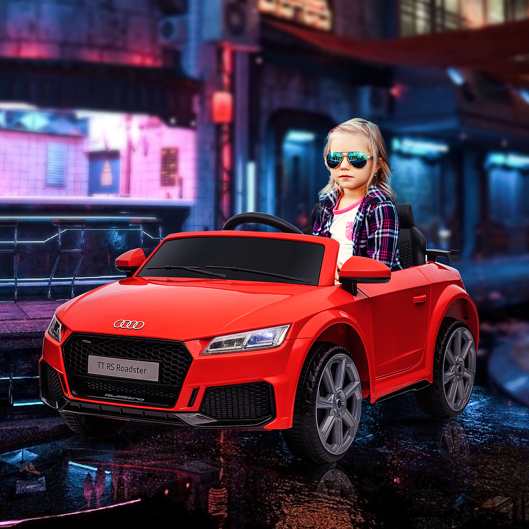 ? kindervoertuig elektrische auto Audi TT RS afstandsbediening MP3 3-8 jaar PP rood 103 x 63 x 44 cm | Aosom.de