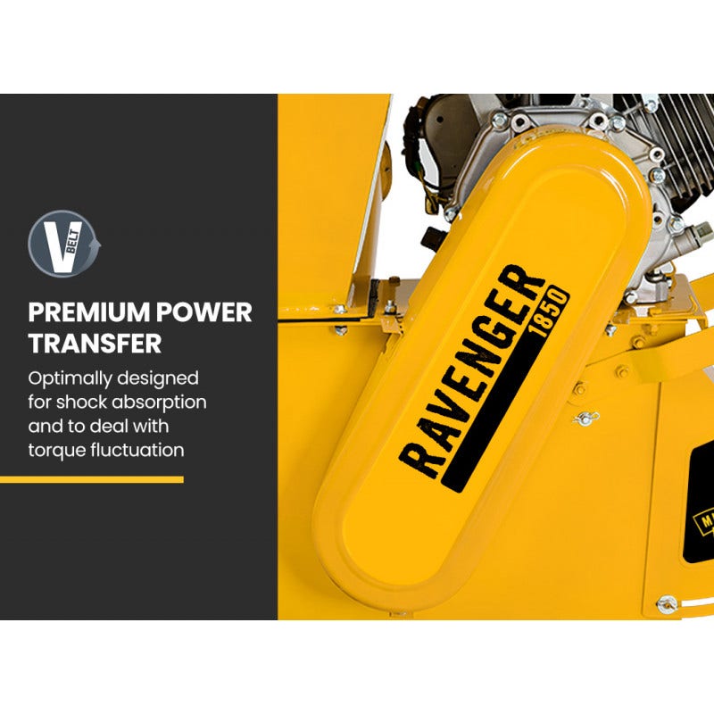 MICHIGAN 18HP 420cc Petrol Commercial Wood Chipper, Electric Key Start, Tree Mulcher - Ravenger 1850