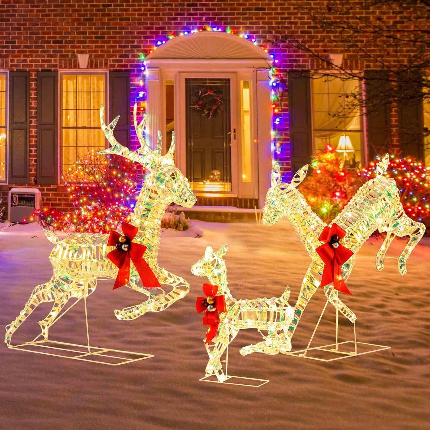 3-Piece LED Christmas Reindeer Set - Buck, Doe & Fawn