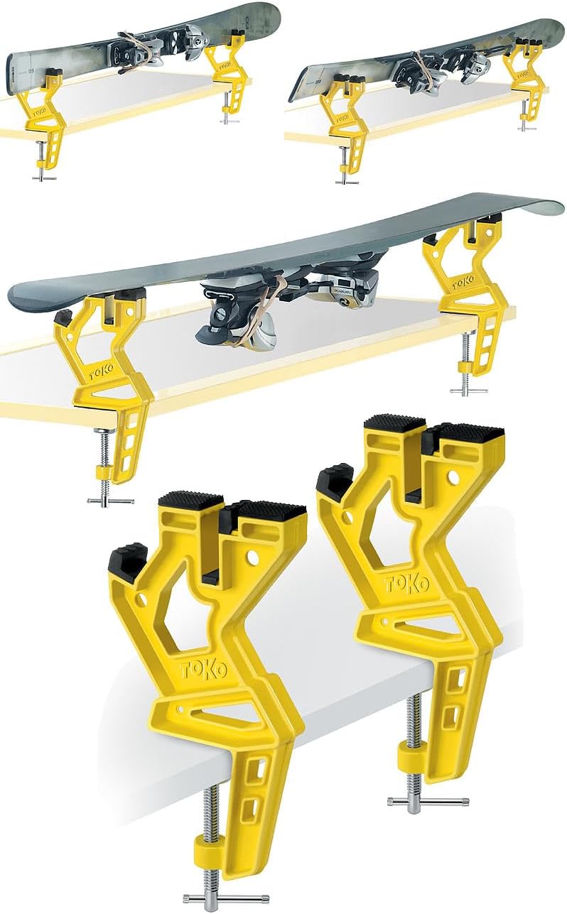 Generisch Toko Skiwachset – Komplettset für Alpine Ski & Snowboard mit Bügeleisen, Wachsremover, Bürsten, Kantenschleifer & Universal-Wachs + Toko Ski Vise Express - 9 teilig