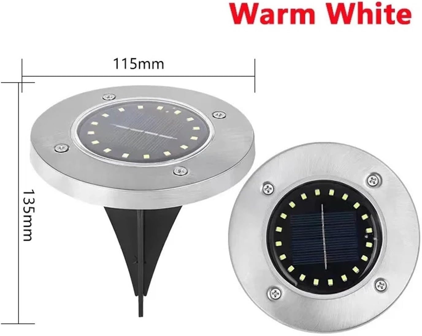 So Gartenleuchten mit 20 LEDs, hell, energieeffizient, für den Außenbereich, wasserdicht, vergraben, also LED-Strahler für Weg- und Landschaftsdekoration, Weiß, 12 Stück
