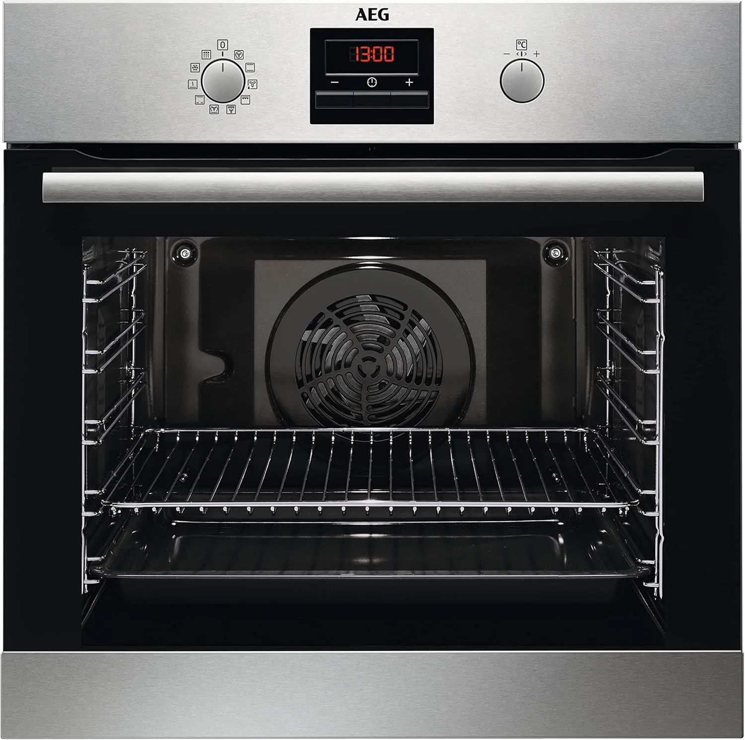AEG Einbaubackofen �C Serie 5 Ringhei?luft: Gleichm??ige Garergebnisse auf 3 Ebenen �C Pyrolyse Selbstreinigung �C 25 Automatikprogramme �C LED-Touchdisplay �C Schnellaufheizung �C Schwarz �C BPE53516AB