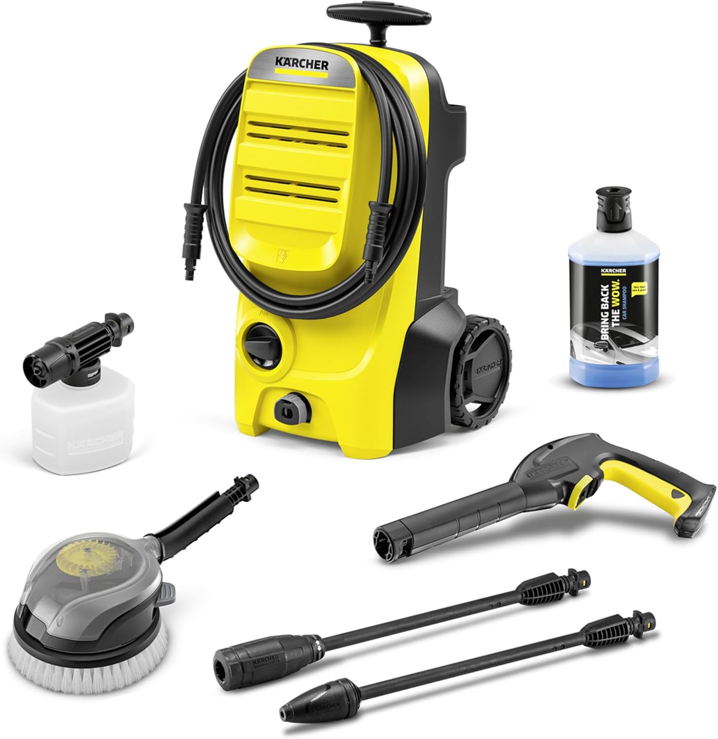 Kärcher Hochdruckreiniger K 4 Power Control Flex Home, Druck: max. 130 bar, Fördermenge: 420 l/h, Fläche: 30 m²/h, Wasserfilter, Gewicht: 11,5 kg, Hochdruckpistole, Dreckfräser, Strahlrohr, Home Kit