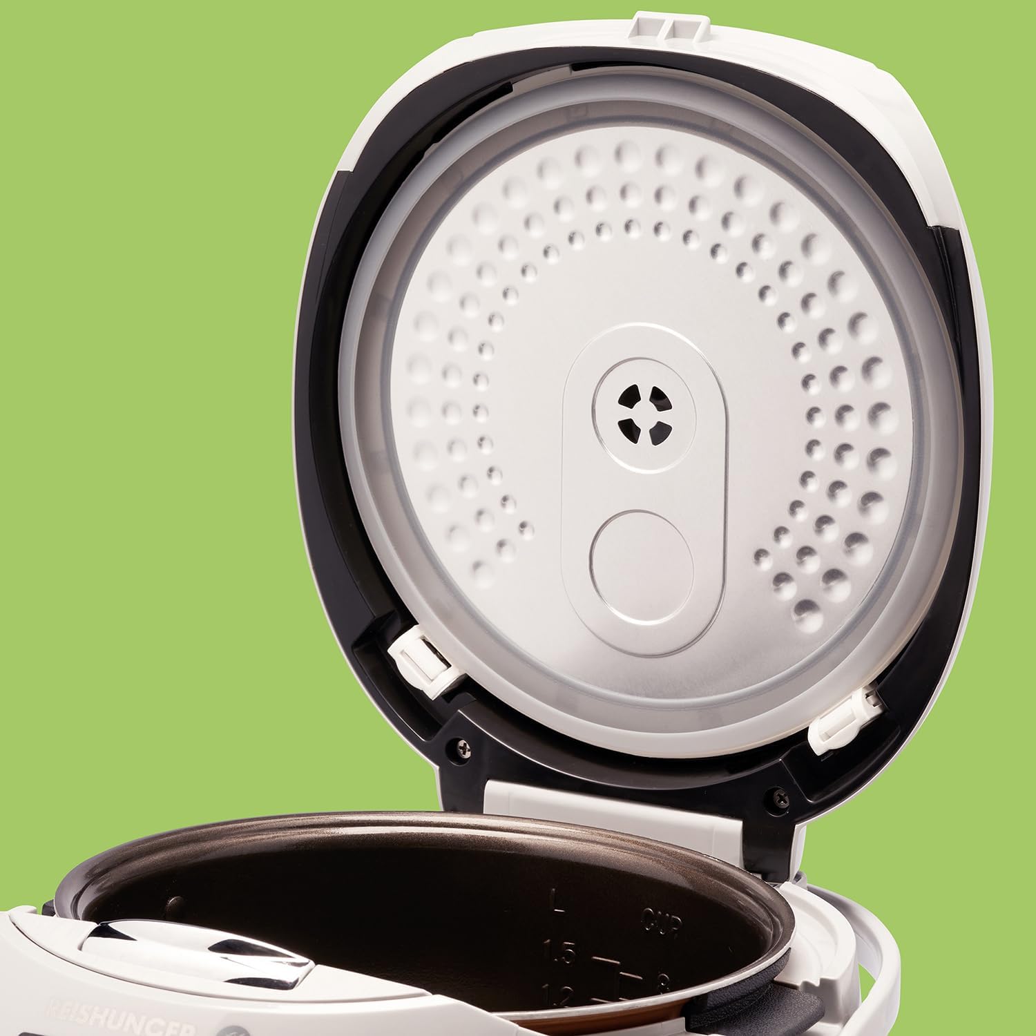 REISHUNGER Digitaler Reiskocher & Dampfgarer Schwarz | 1,5 L bis 8 Personen | Warmhaltefunktion, Timer & Premium Innentopf | Multikocher, 12 Programme, 7-Phasen-Technologie