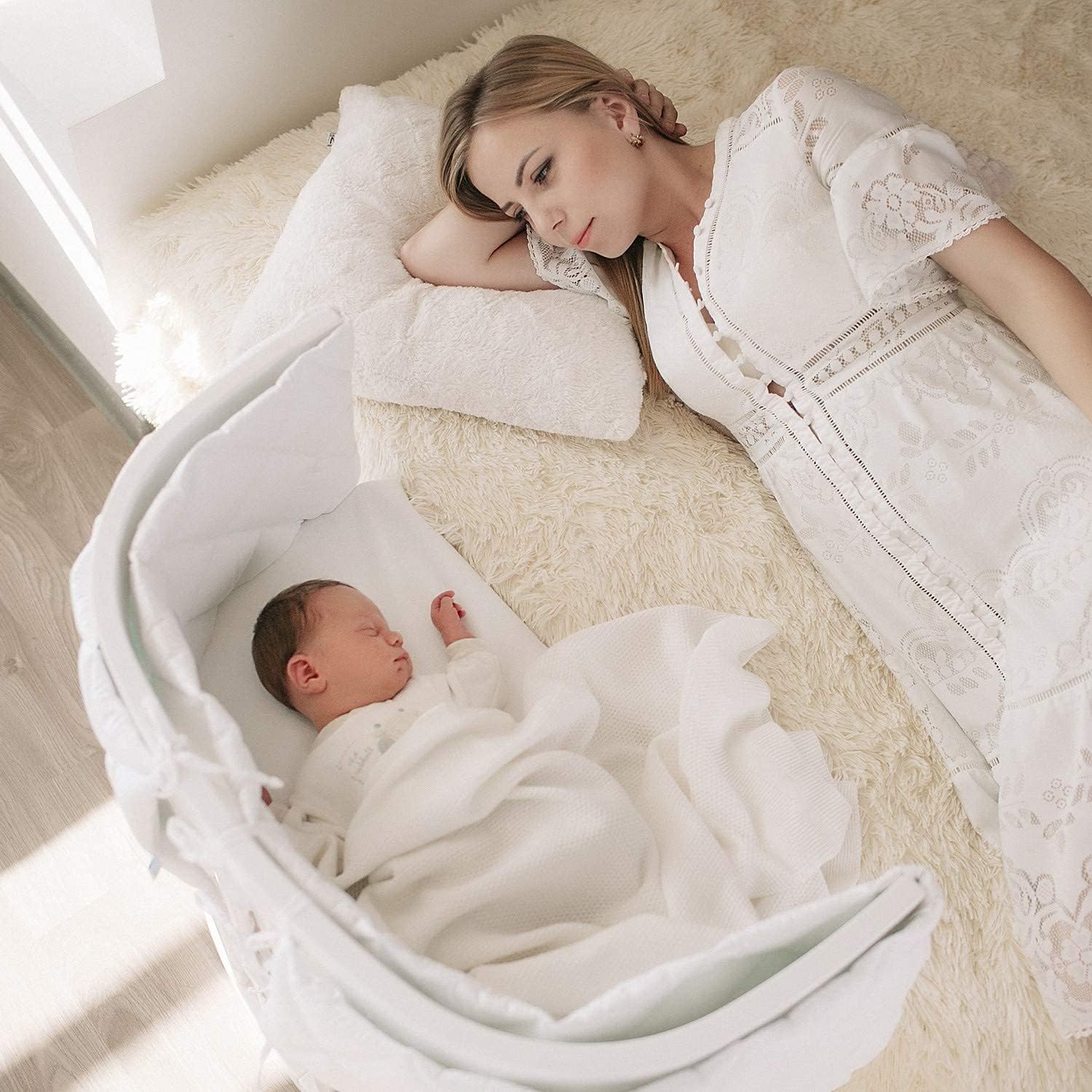 tweeto® Babybett 7 in 1 – mitwachsendes Babybett aus Holz | höhenverstellbares Beistellbett & Gitterbett | umbaubar zu Kinderbett & Laufstall (Buche Natur)