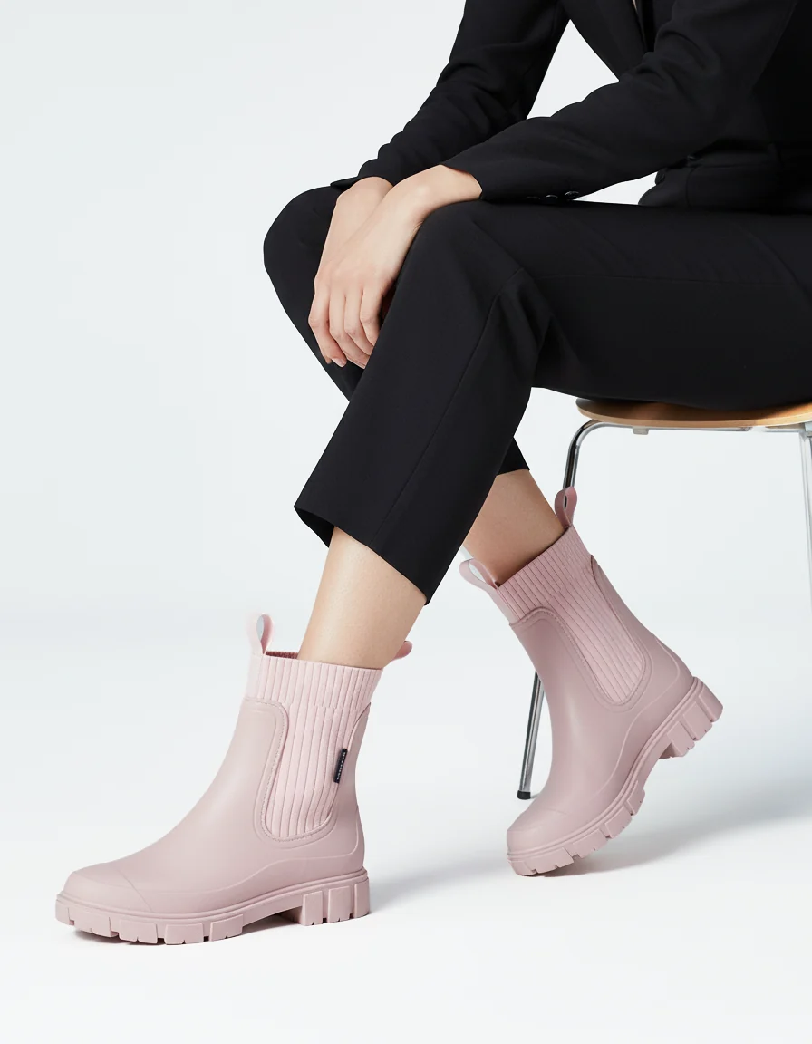 Wasserfeste Gummistiefel f��r Damen mit rutschfester Sohle