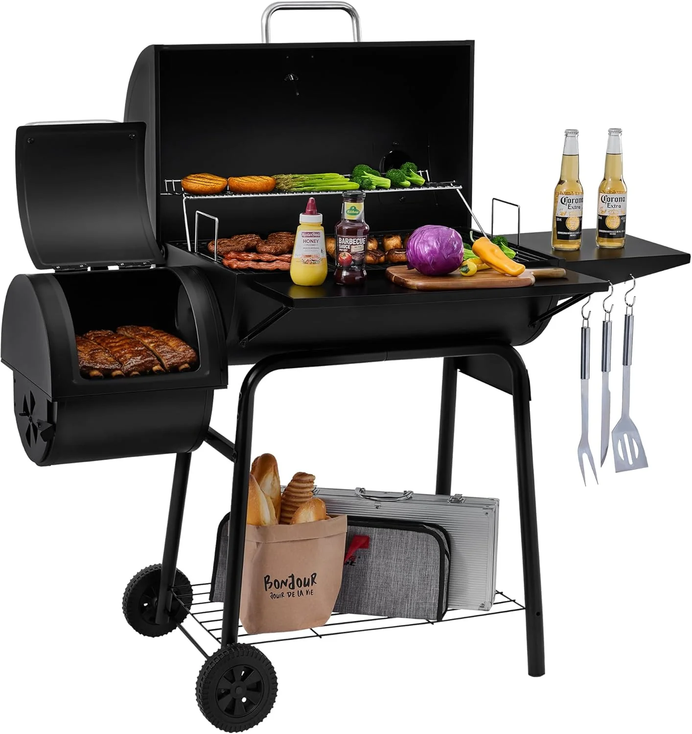 Royal Gourmet CC1830S BBQ Charcoal Grill and Offset Smoker 823 Square Inch cooking surface