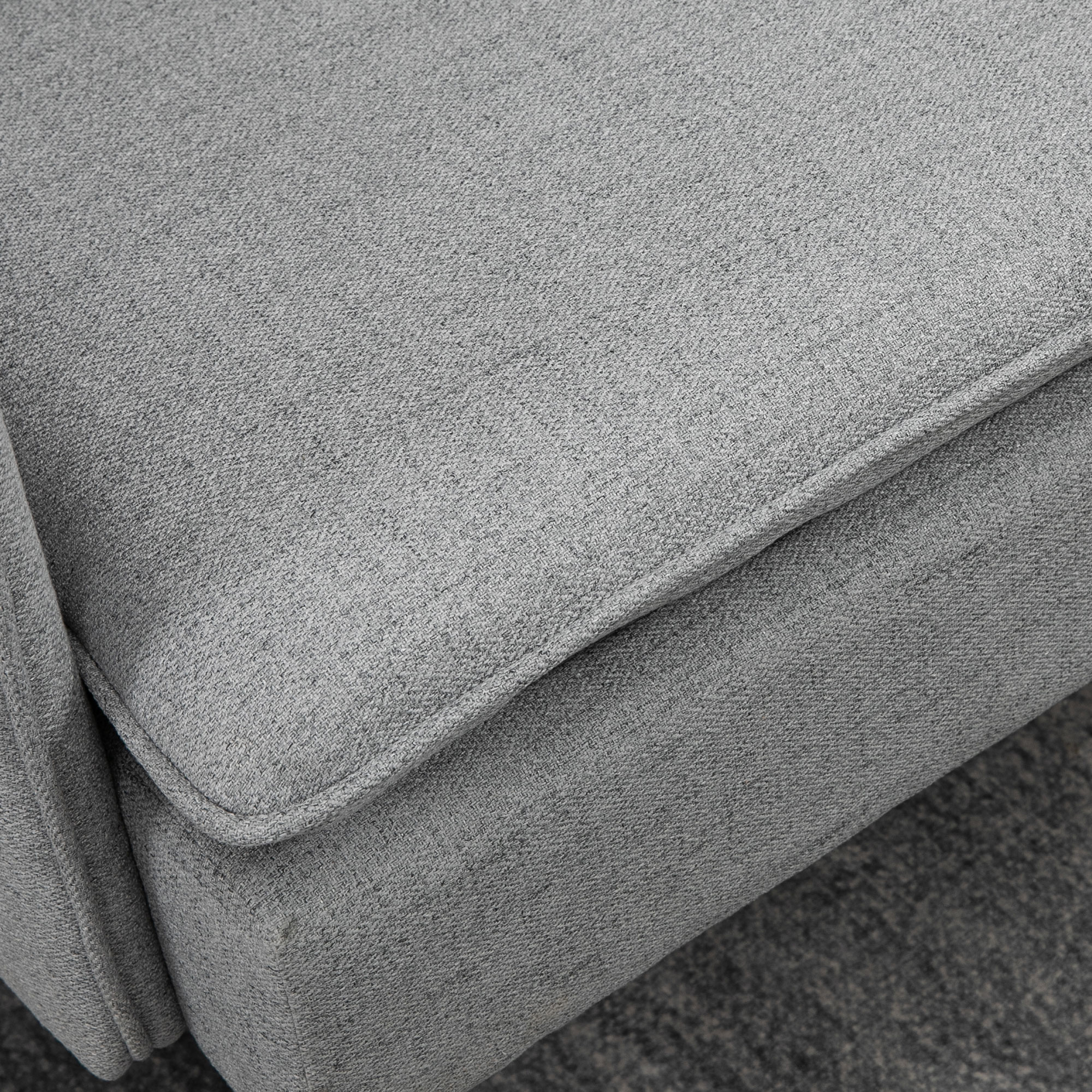2-zitsbank in retro-design, met knoopstiksels, linnenlook, lichtgrijs+zwart+goud