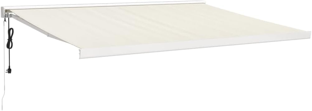 Toldo Articulado Eléctrico con Mando a Distancia, Toldo Retráctil 4x3 m, Toldo Exterior Enrollable, Toldo con Abrazadera, Toldo Motorizado Incluye Soporte de Pared, Crema