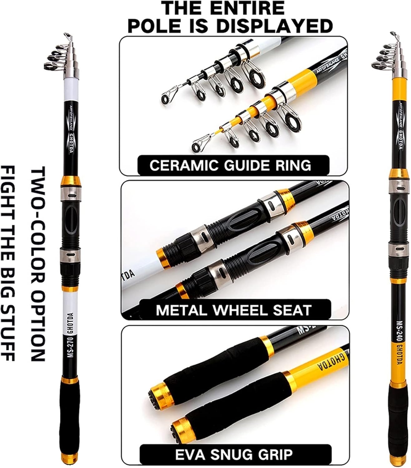 Angelrute Angelset Teleskop Angelrute Reel Combo Spinnrolle Angelset Karpfen Angelrute Reel Kit Angeln Sommer Gear Angelrute und Rolle Combo
