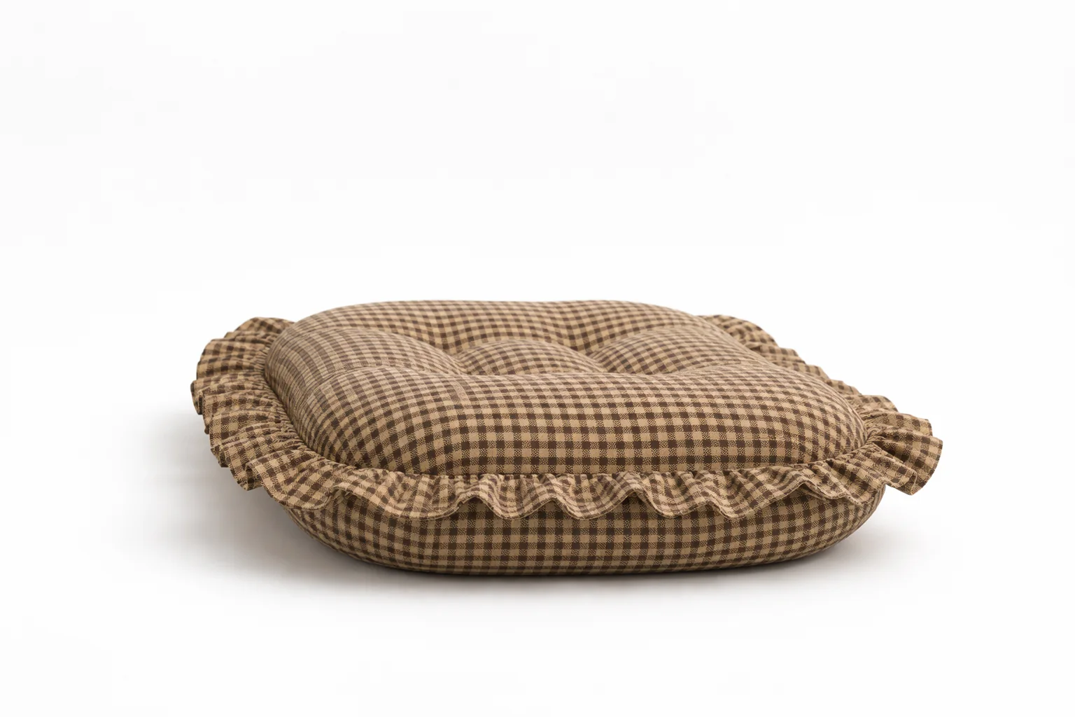 Brown Black Gingham Ruffle Baby Lounger Cover