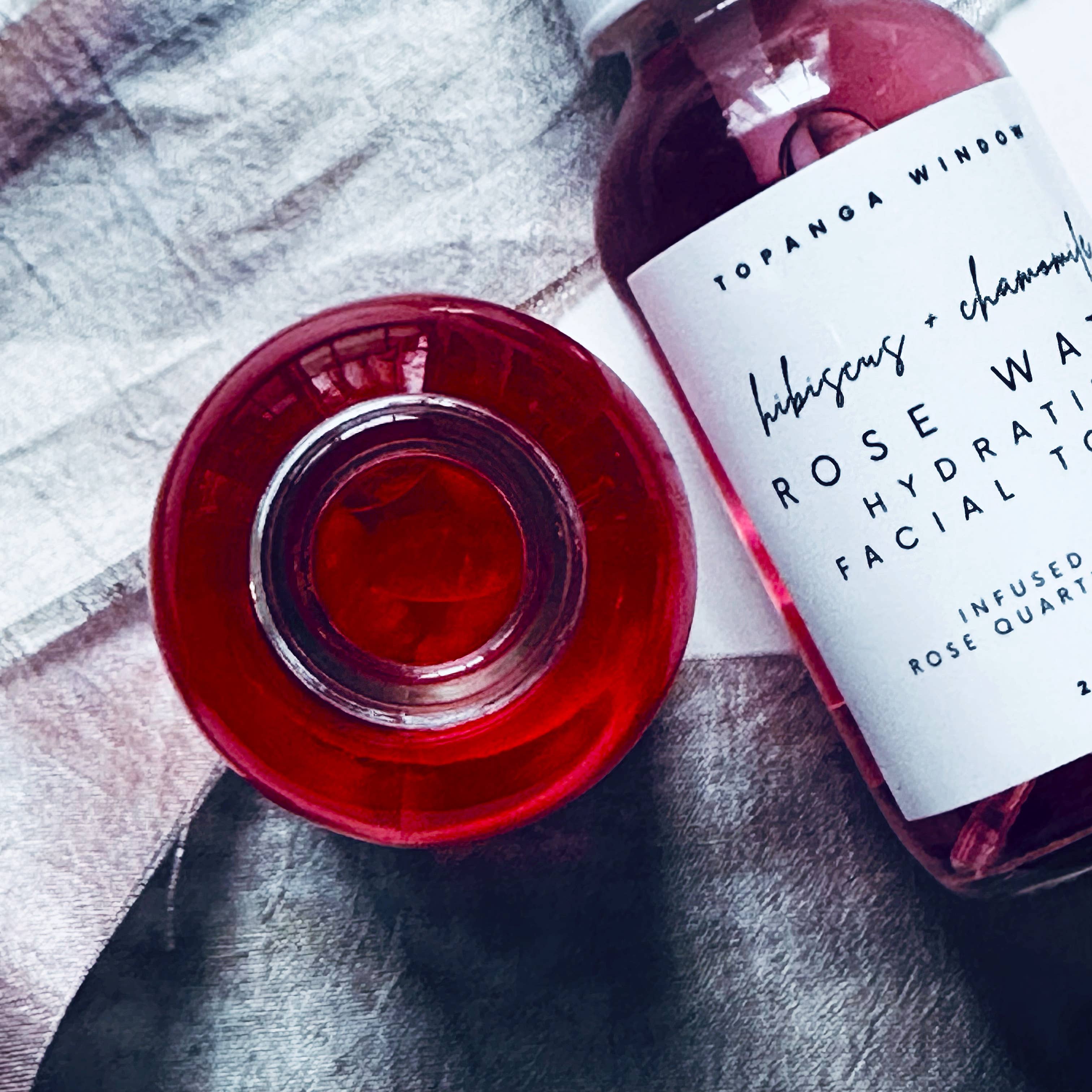 Rose Water Facial Toner with Hibiscus + Chamomile TOPANGA WINDOW