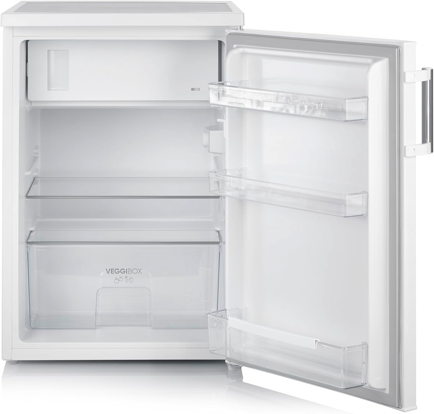 SEVERIN Réfrigérateur Table Top, Mini réfrigérateur Pose libre, Réfrigérateur compact de largeur 56 cm, Volume : 120 Litres, Classe C, 87 kWh/an, 37 dB, Blanc, TKS 8847