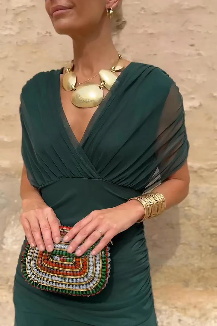 Elegantes schulterfreies Cocktail-Maxikleid mit Blumenmuster