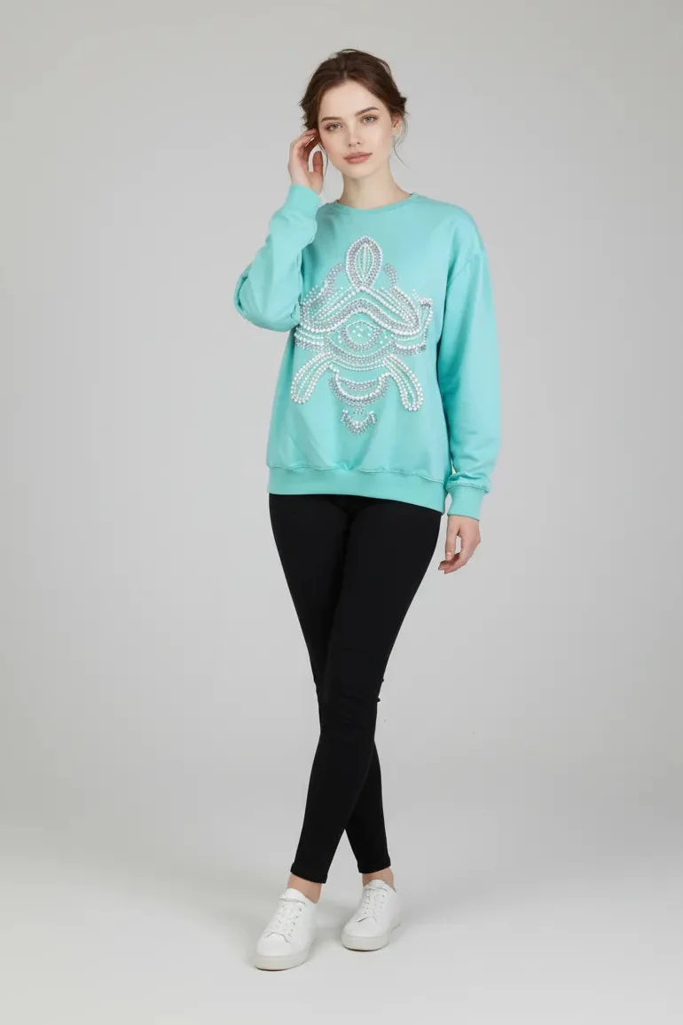 Pearl Green Colour Sweatshirt SM,ML