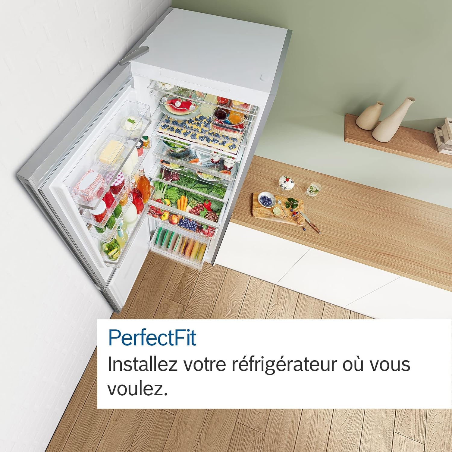 Bosch KGN36NLEA Série 2, Réfrigérateur combiné pose-libre - 305L - L 60cm x H 186cm - Inox Argent