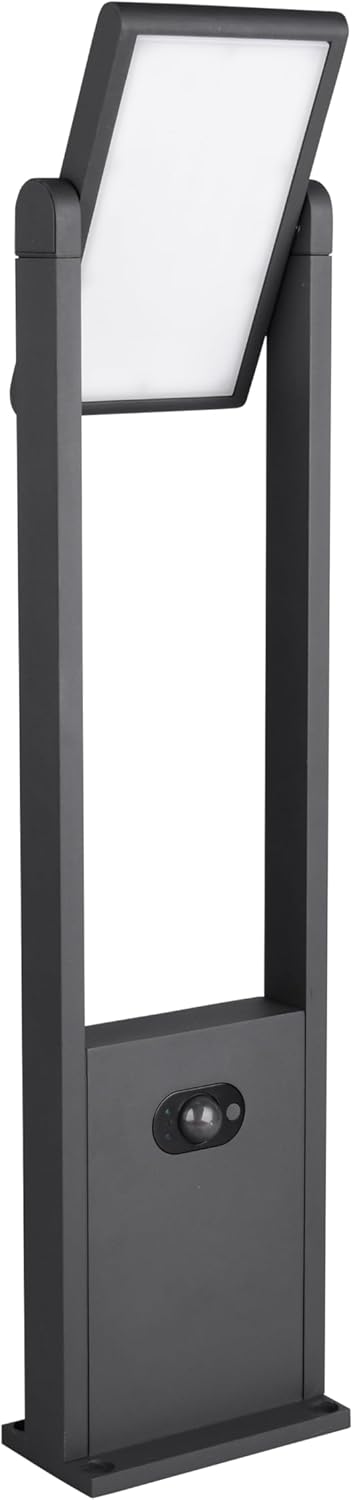 Trio Leuchten LED Außen Wegeleuchte Malawi 553769142, Aluminium Druckguss Anthrazit, 5 Watt LED, Hybrid Solar/Netzbetrieb, Dämmerungssensor, Bewegungssensor