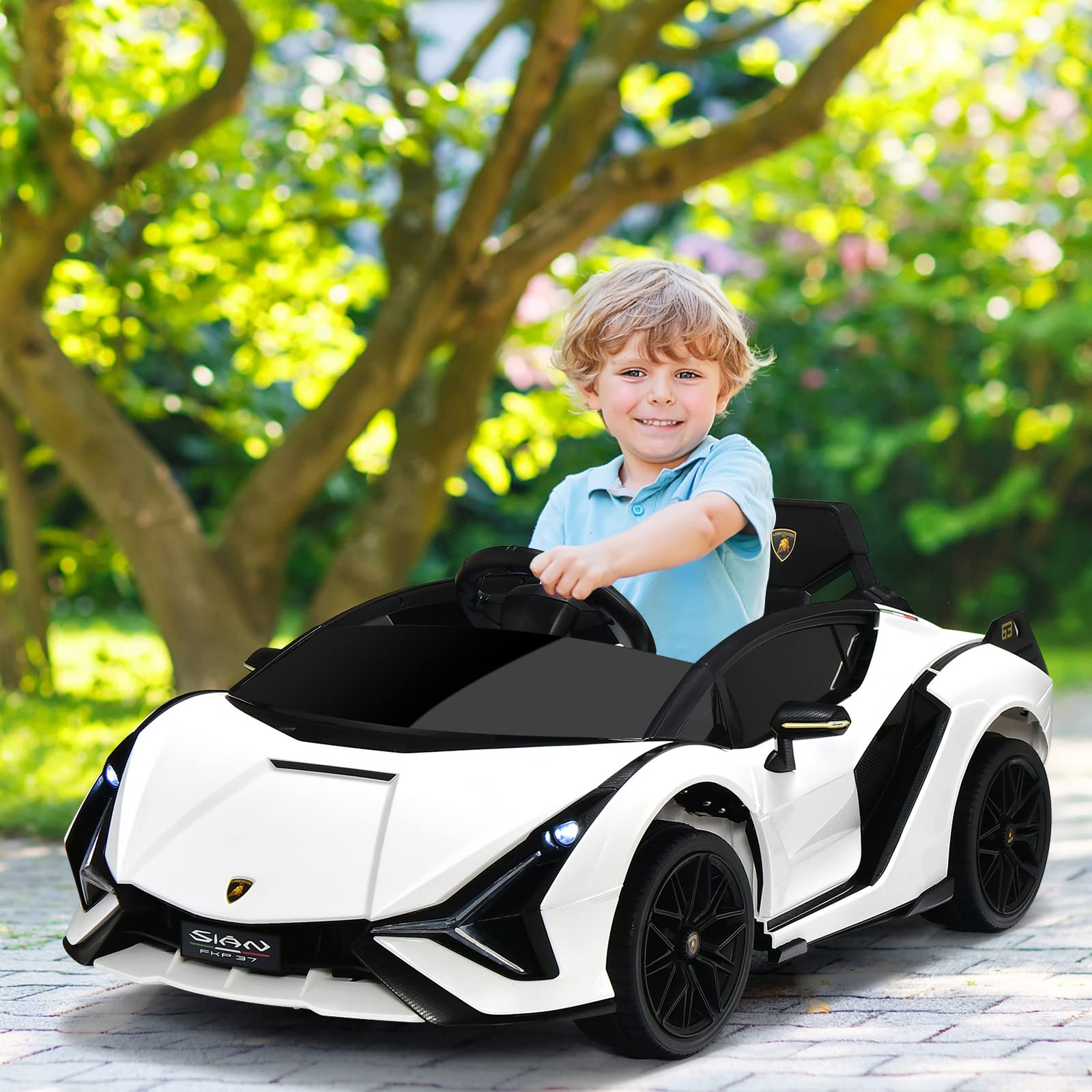 Licencjonowane elektryczne Lamborghini z zawieszeniem i Bluetooth