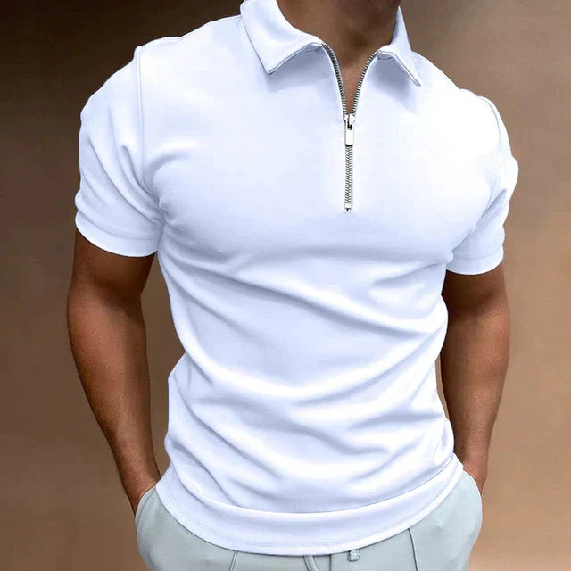 Herren Poloshirt mit Rei?verschluss | Kurzarm Polo Shirt fleckenabweisend & geruchsneutralisierend | Alltag & B��ro