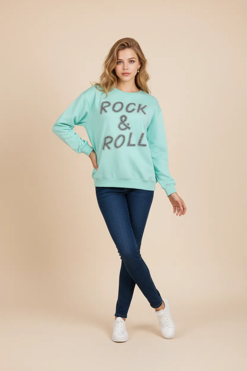 Women's Rock & Roll Sweatshirt �C Green