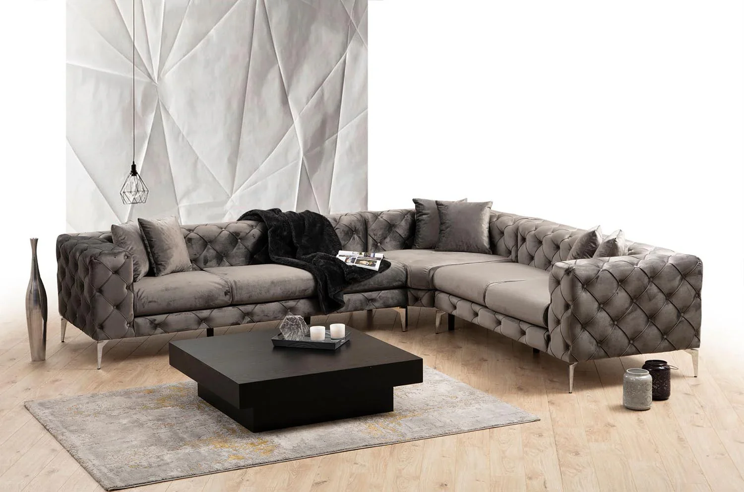 Como Right Ecksofa - Anthrazit