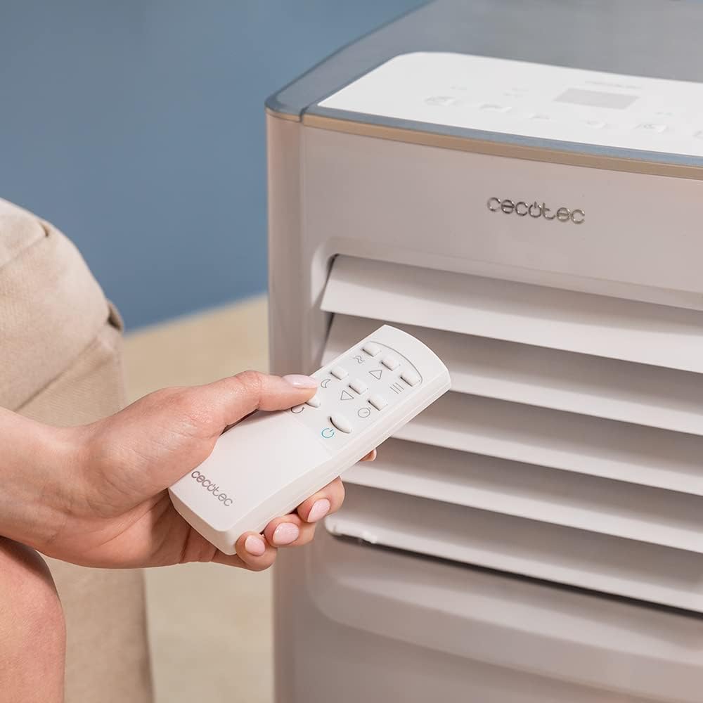 Cecotec Tragbare Klimaanlage mit Fernbedienung ForceClima 7100 Soundlos. 7000 BTU, Soundless Technology, LED -Bildschirm, 4 Modi, 2 Geschwindigkeiten, Abdeckung von bis zu 15 m2