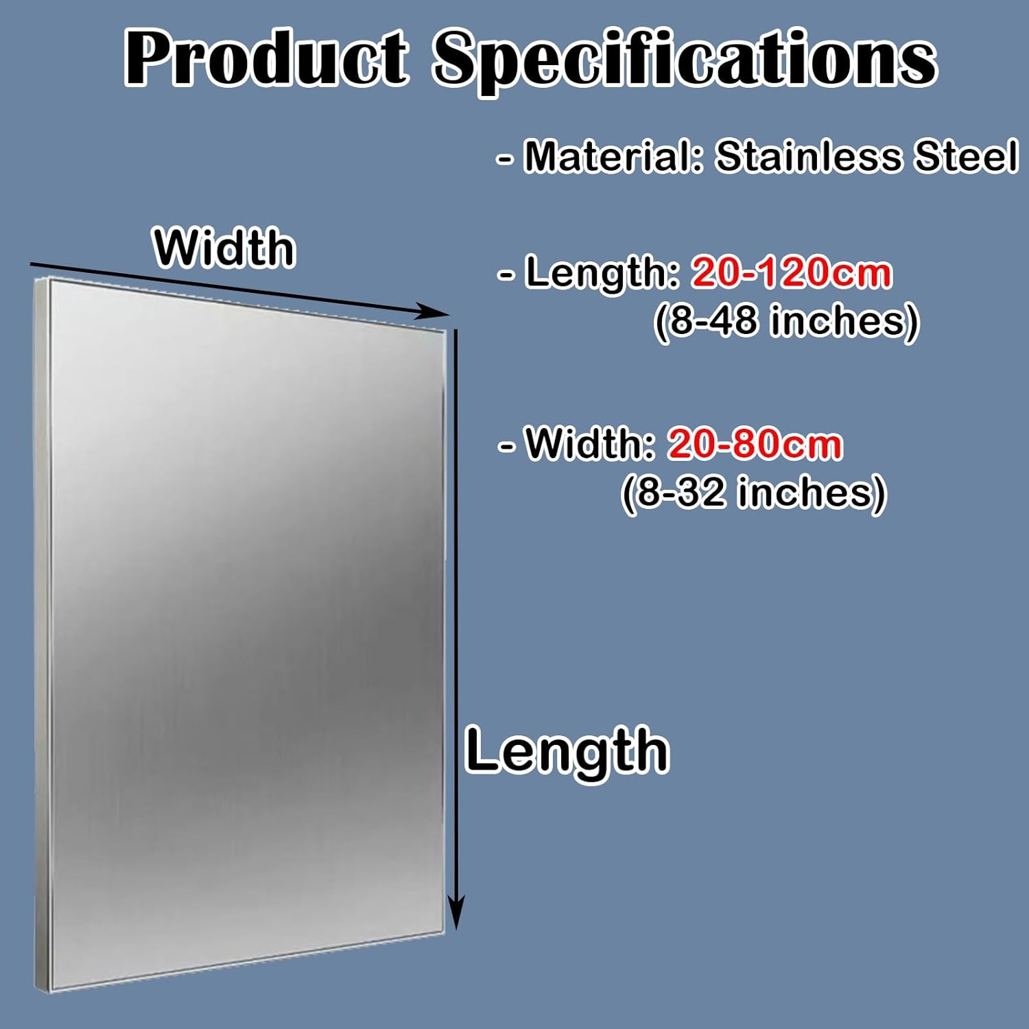 Generisch 100 cm x 20 cm Kühlschrank-Isolierplatte – Selbstklebende Edelstahl-Hitzeschutzplatte für die Wand in der Nähe von Herd und Mikrowelle – Effizienter Hitzeschutz und Energiesparer