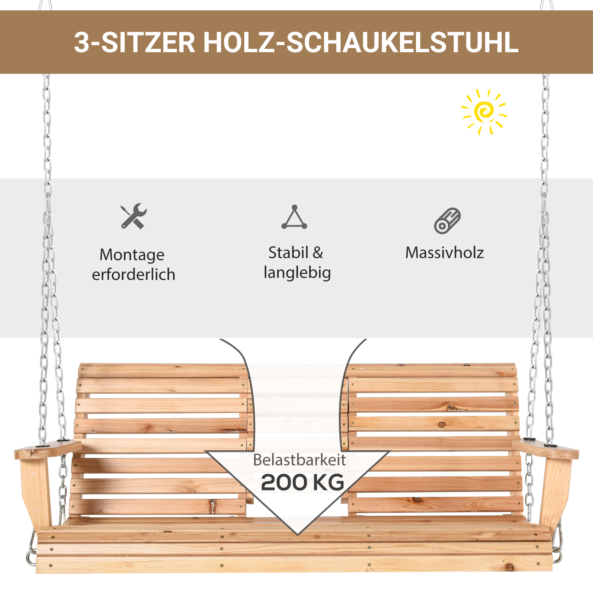 Outsunny tuinschommel schommelbank