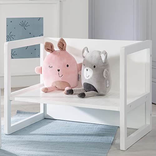 roba Set Tavolo   Sgabello per Bambini   Convertibile in Panca   Stile Country – Mobili per Bambini – 3 Altezze – Multifunzionale   Legno Laccato Bianco : Casa e cucina