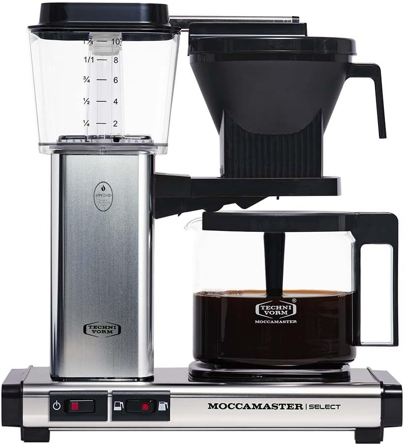 Moccamaster KBG Select, Kaffeemaschine, Retro Kaffeemaschine, Filterkaffee, Off-White, 1.25L