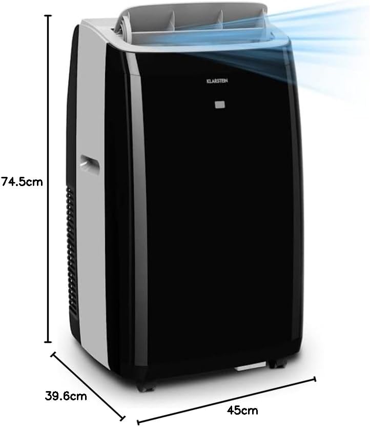 Klarstein Mobile Klimaanlage mit Abluftschlauch, 4-in-1 Klimagerät, Ventilator, Luftentfeuchter & Nachtmodus, Kleine & Portable Klimaanlage für Wohnung & Büro, Niedriger Verbrauch, 14000BTU
