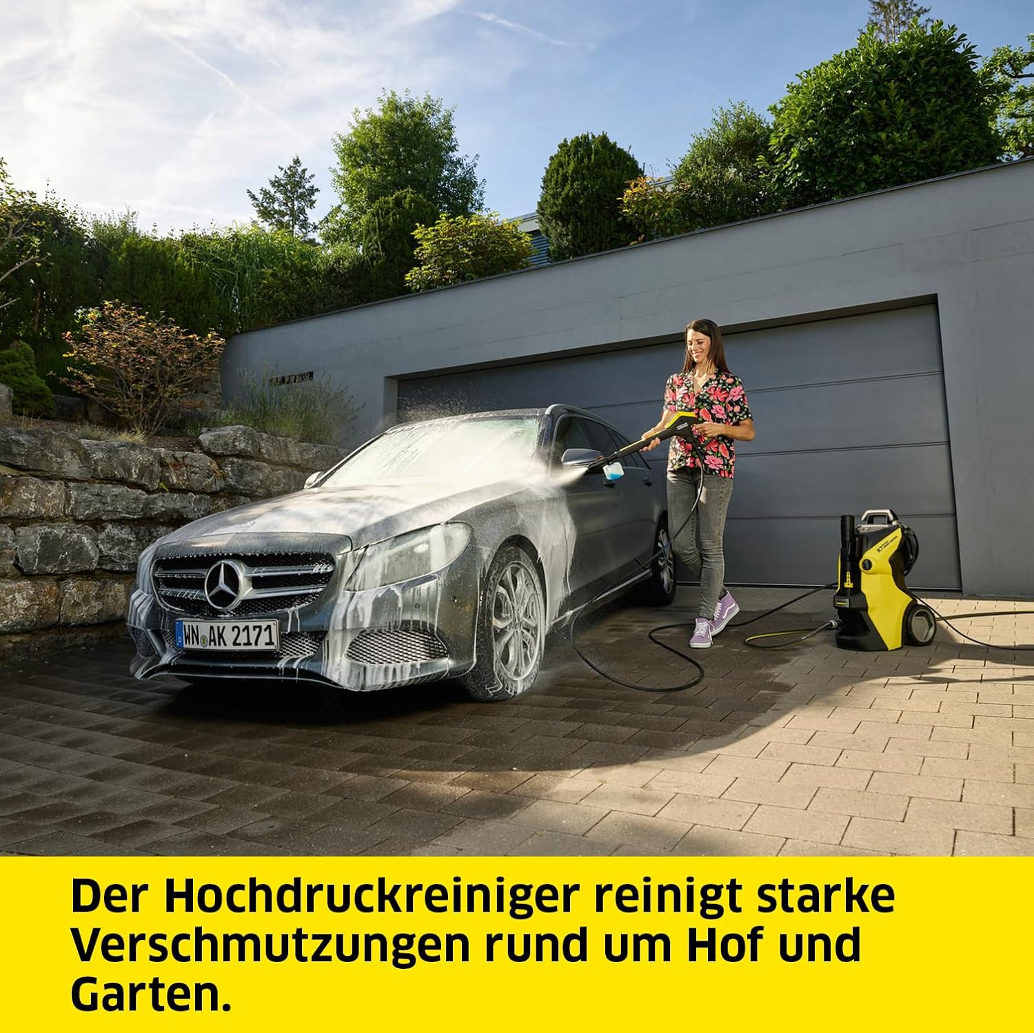 Krcher Hochdruckreiniger K 7 Premium Power Home, Druck: 180 bar, Durchfluss: 600 l/h, Flchenleistung: 60 m/h, Leistung: 3.000 W, Schlauchtrommel, mit Pistole, Dreckfrser, Strahlrohr