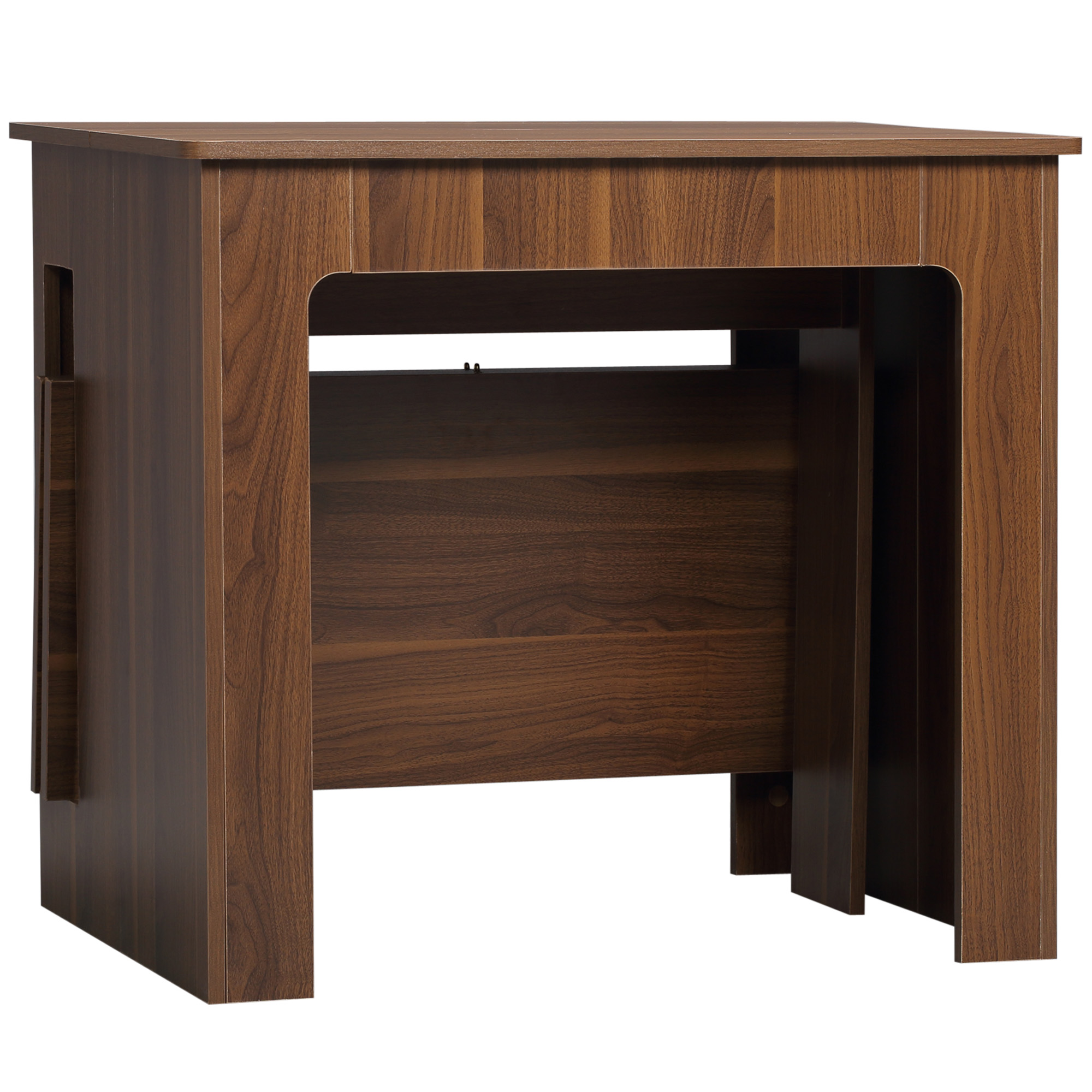 Uitklapbare Uitschuifbare Eettafel - Mobiele Eettafel - Modern Ontwerp - 180cm x 85cm x 75cm - Bruin
