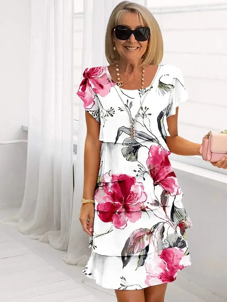Elegantes florales Damenkleid mit schmeichelhafter Passform