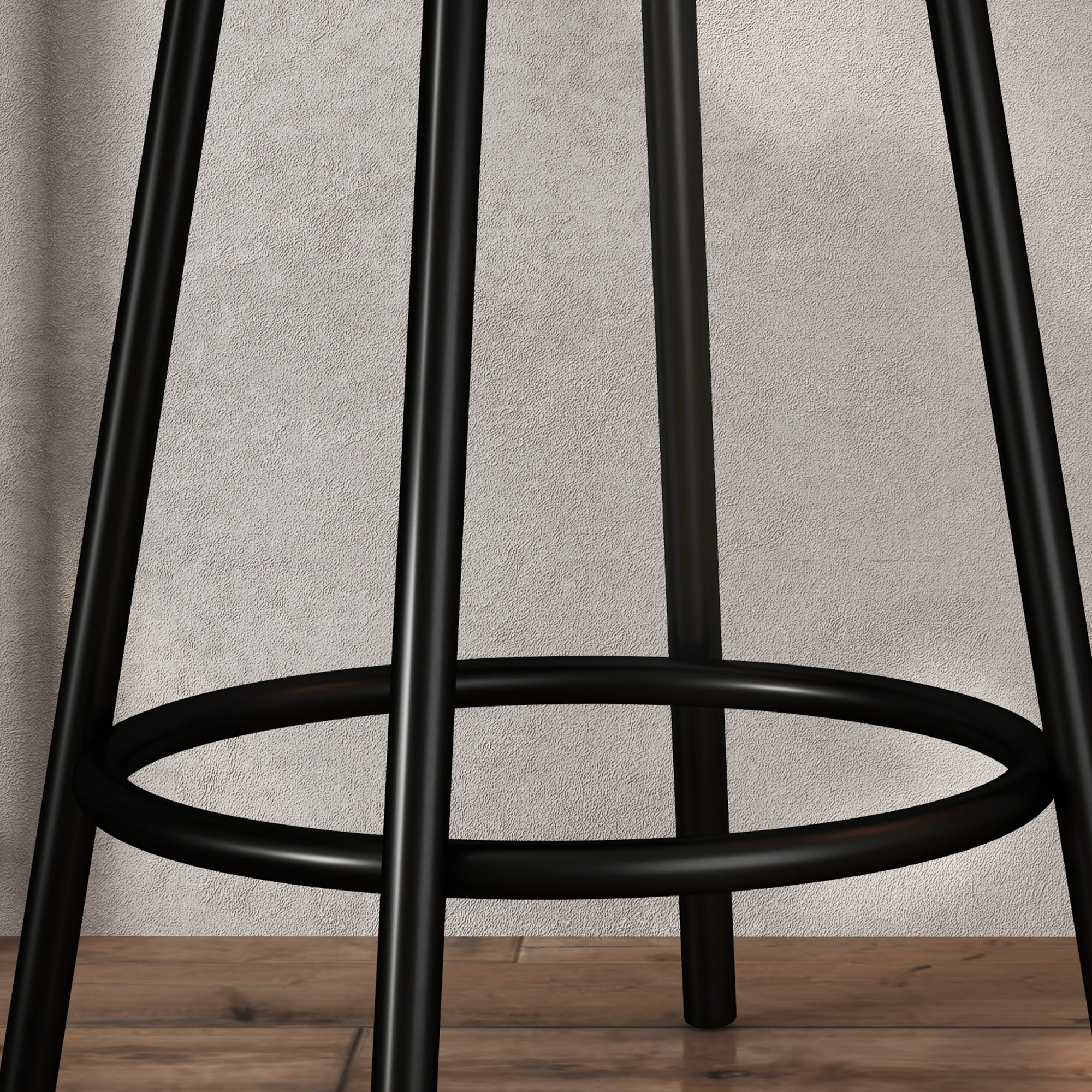 3-delige Eetset met Bartafel en 2 Stoelen, Klein Keukenset met Zijplanken, MDF, Metaal, Zwart