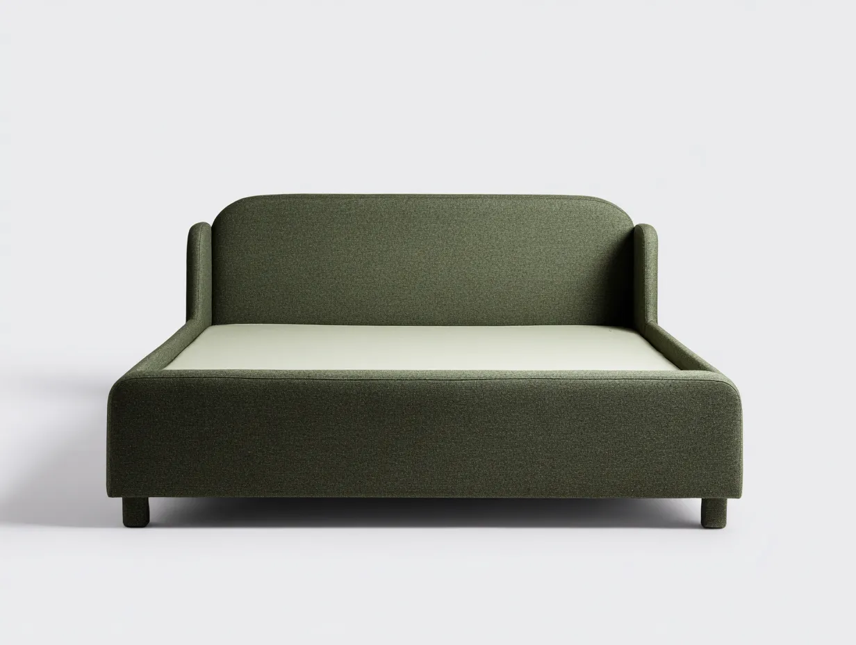 Doppelbett Stoff 200 x 180 x 95 cm dunkelgrün für Schlafzimmer - modern gepolstert mit Kopfteil