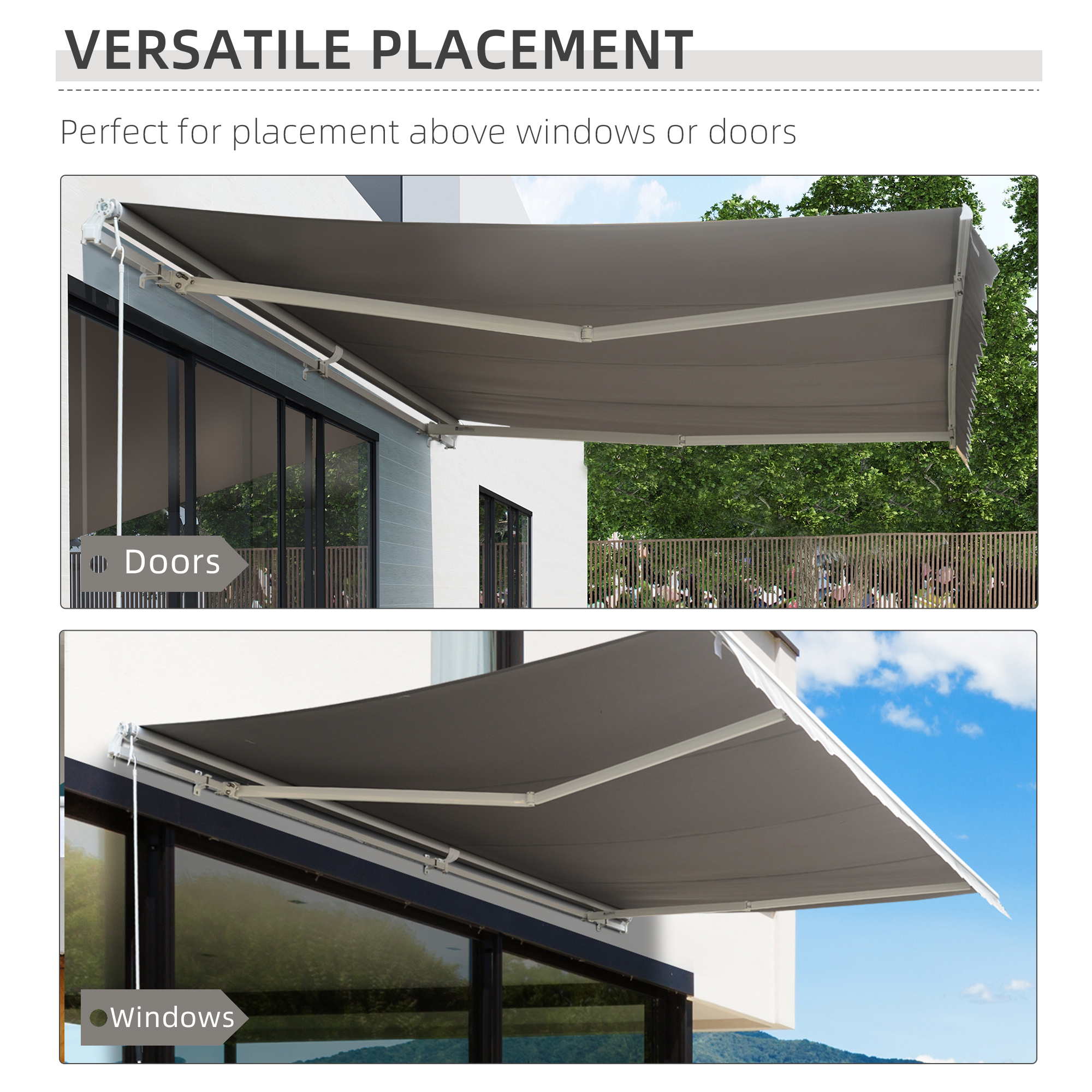 Outsunny Luifelslinger incl. afstandsbediening knikarmluifel balkon aluminium 5 x 3 m